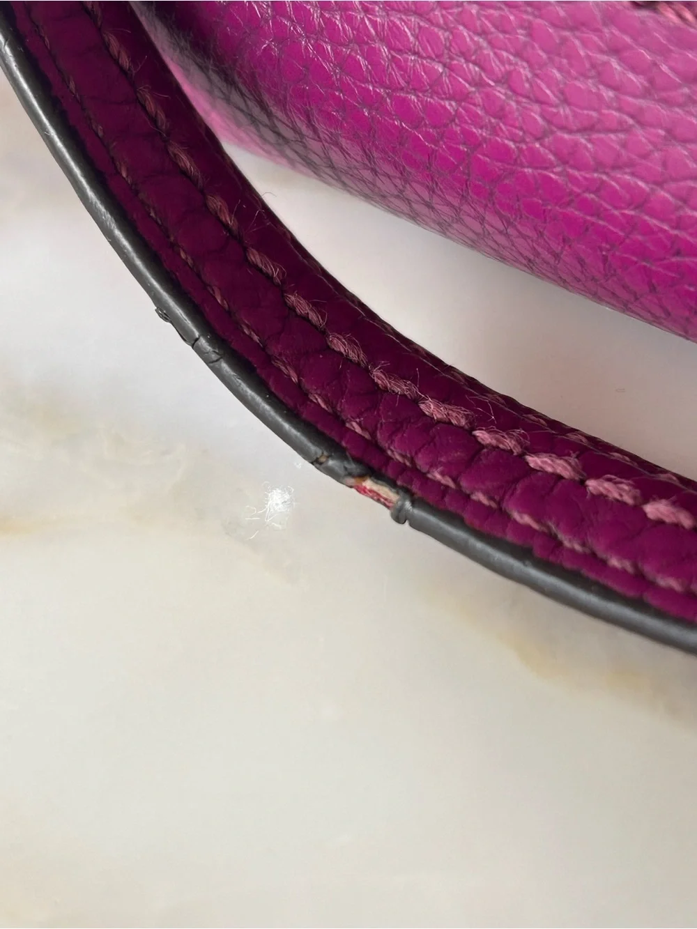 Purple plum pebbled leather Coach Park Carrie Tote